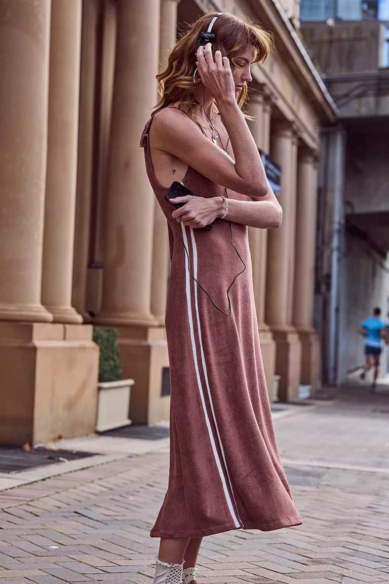 SPELL - LUCIANA TERRY MAXI DRESS (CHOCOLATE) - Image 3