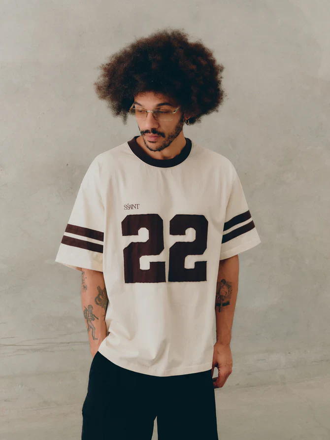 SSAINT -  22 MOTION TEE (CREAM & ESPRESSO) - Image 4