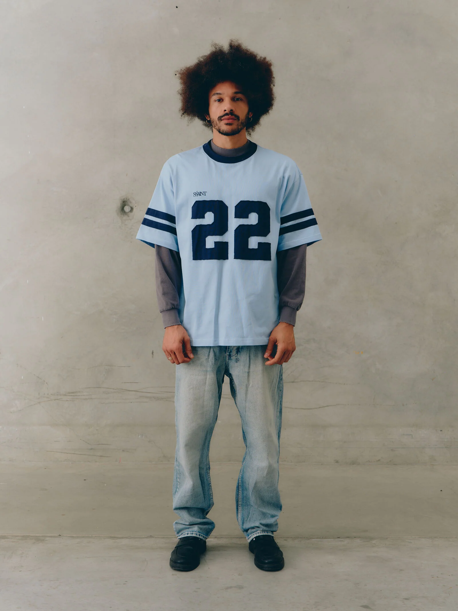 SSAINT - 22 MOTION TEE (POWDER BLUE & NAVY) - Image 2