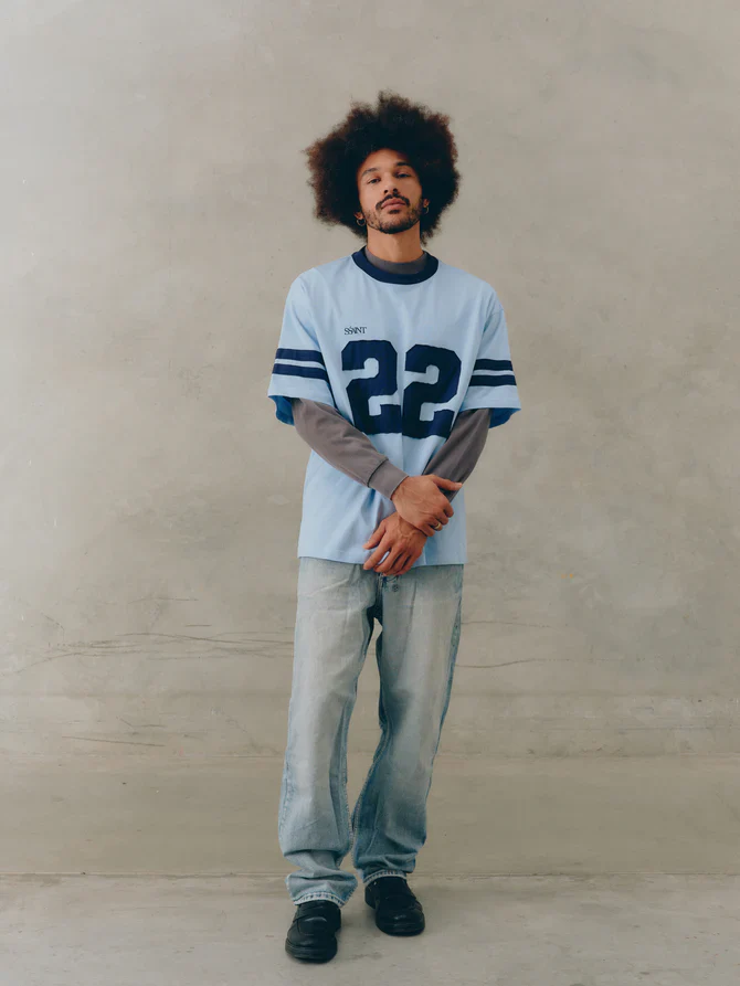 SSAINT - 22 MOTION TEE (POWDER BLUE & NAVY) - Image 7