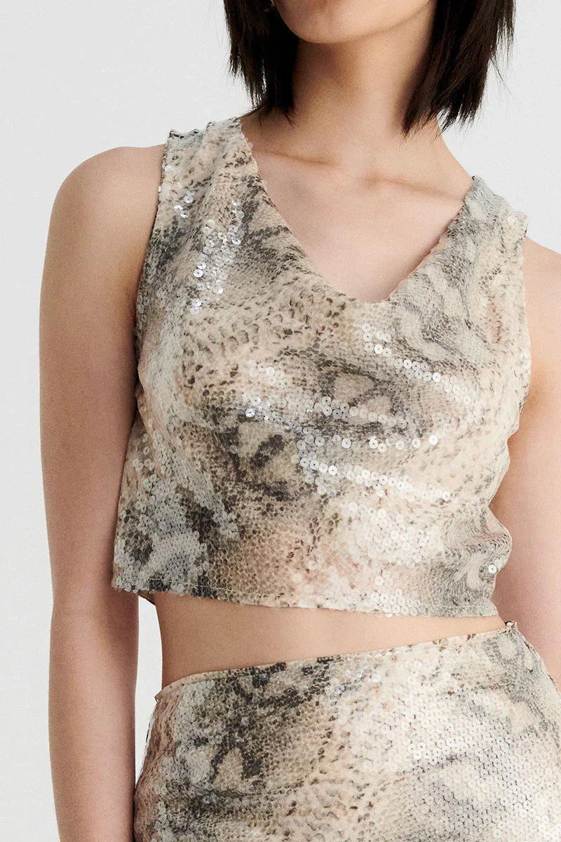 SUBOO - AQUARIUS COWL CROP TOP (SNAKE) - Image 4