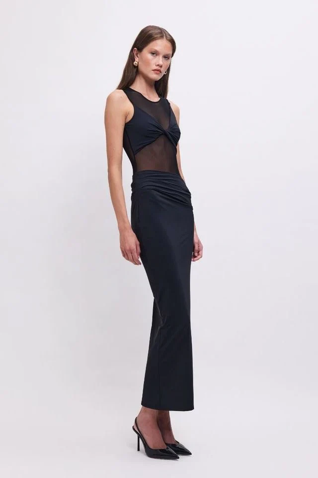 SUBOO - AUGUSTE SLEEVELESS MAXI DRESS (BLACK) - Image 4