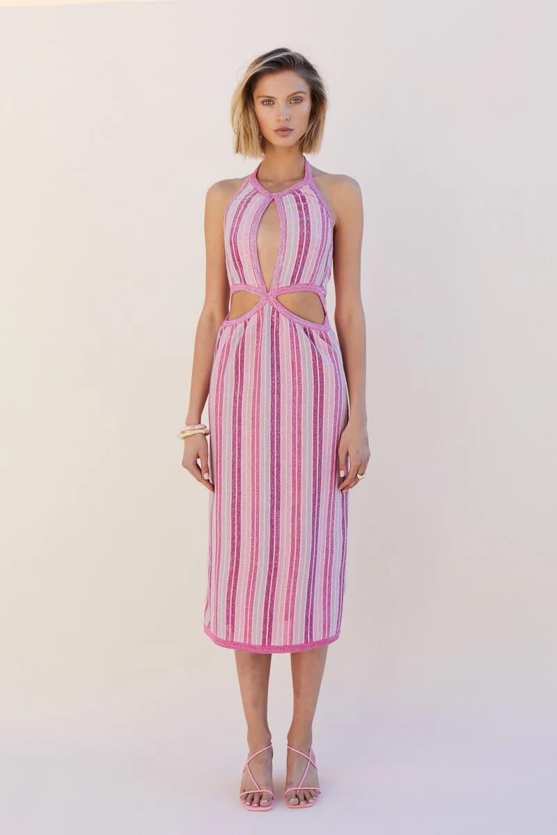SUBOO - Beck Halter Cut Out Dress (Fuschia) - Image 3