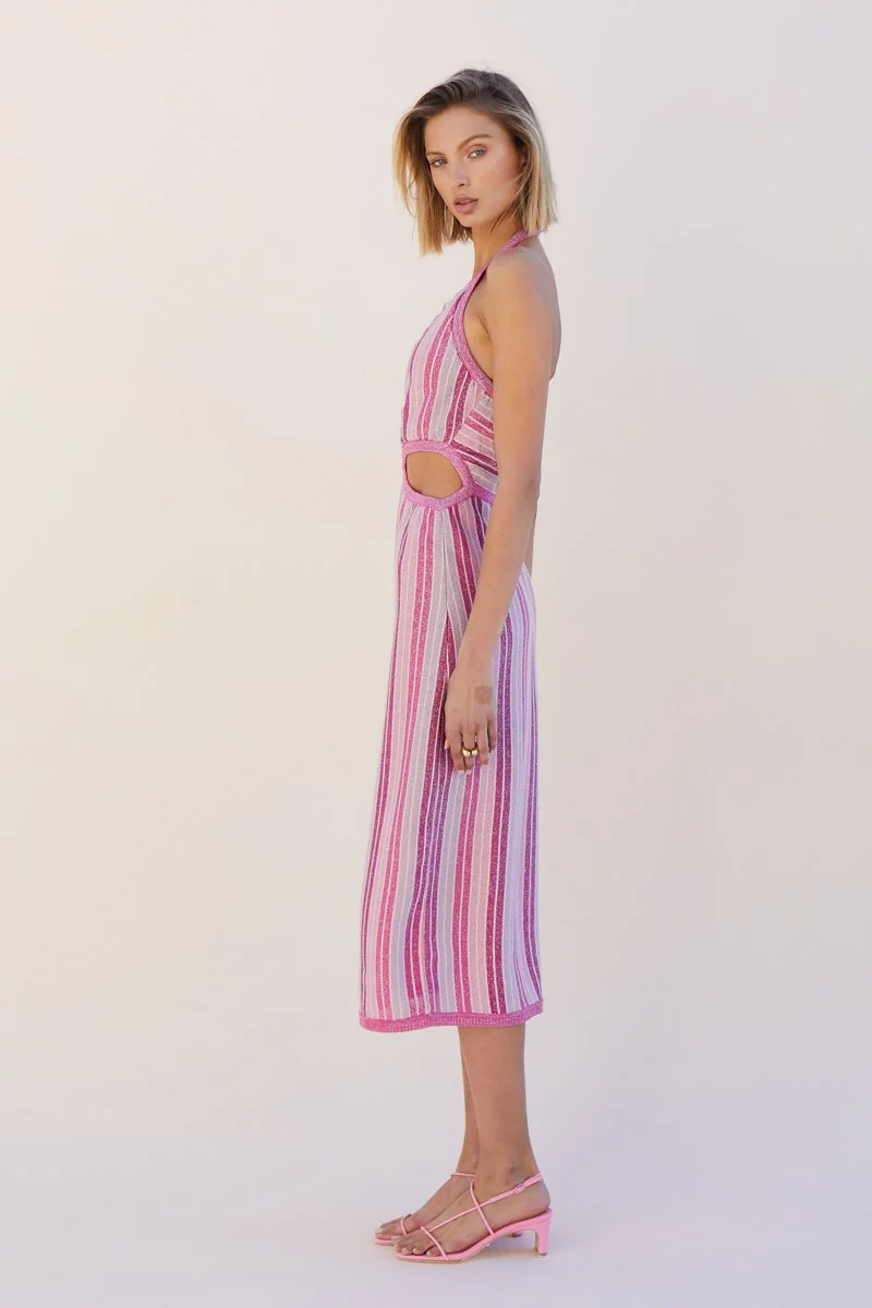 SUBOO - Beck Halter Cut Out Dress (Fuschia) - Image 4