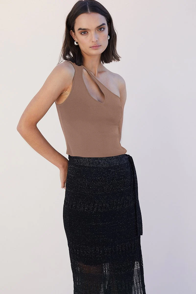 SUBOO - Dylan One Shoulder Top (Tan) - Image 3