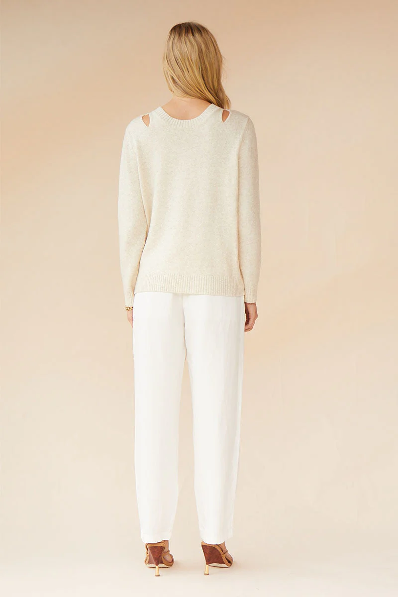 SUBOO - Ella V Back Sweater (Oatmeal) - Image 5