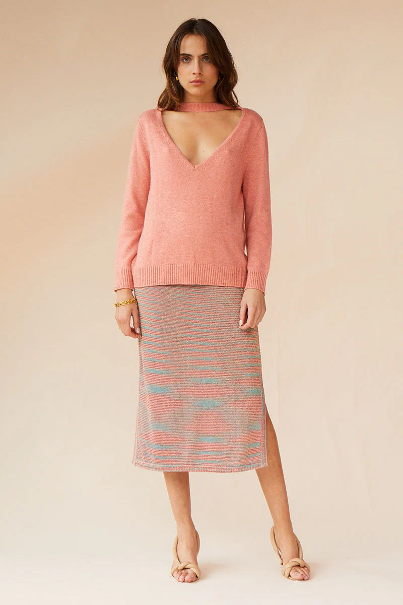 SUBOO - Ella V Back Sweater (Peach) - Image 3