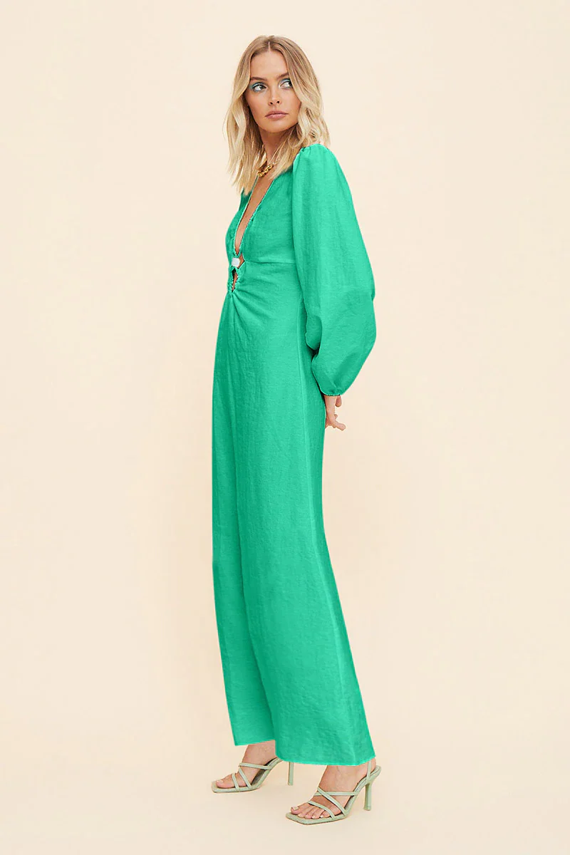 SUBOO - Elodie Long Sleeve Keyhole Front Maxi Dress - Image 3