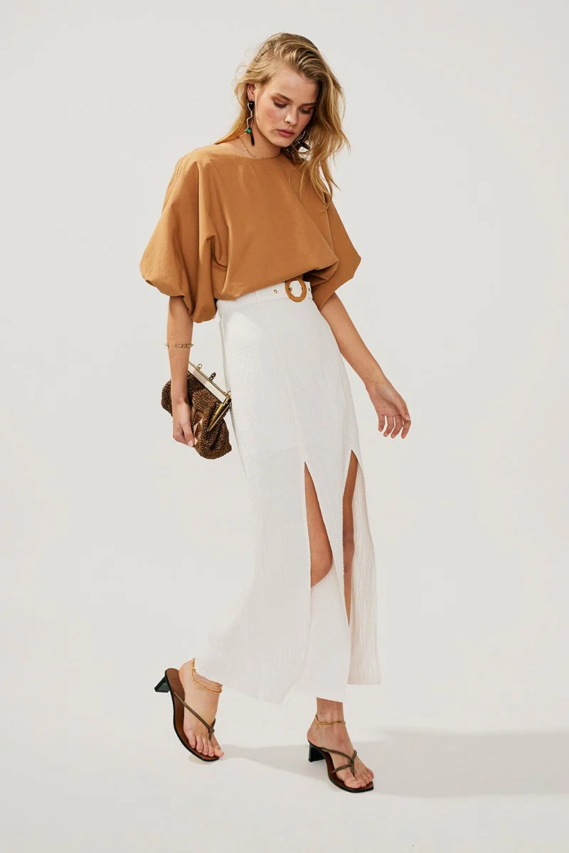 SUBOO - Faith Twist Maxi Skirt (Ivory) - Image 3