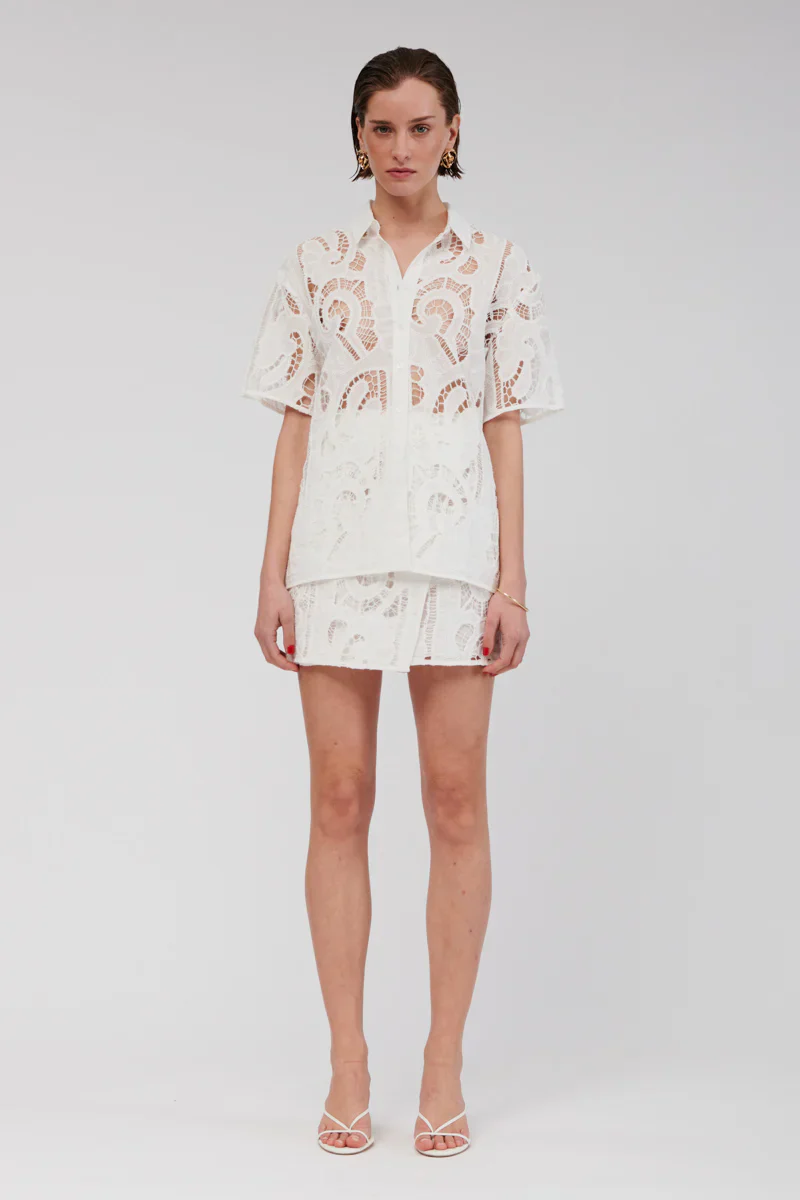 SUBOO - FLORENCE LACE SKIRT (WHITE)
