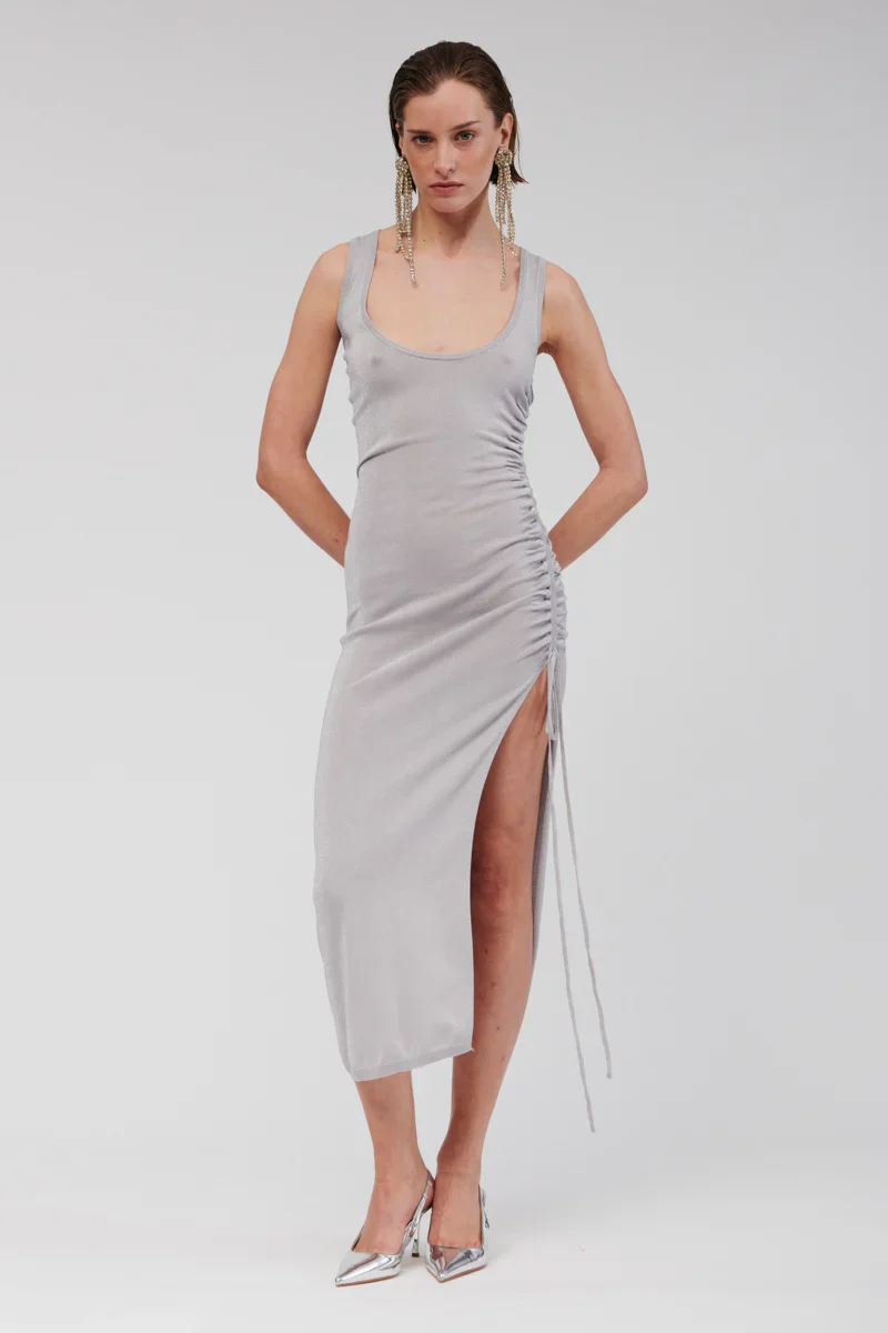 SUBOO - IBIZA SCOOP NECK MAXI DRESS (SILVER)