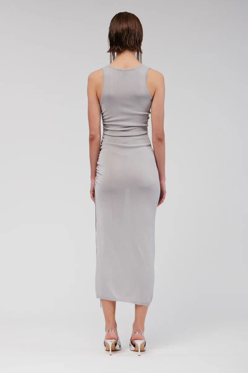 SUBOO - IBIZA SCOOP NECK MAXI DRESS (SILVER) - Image 2