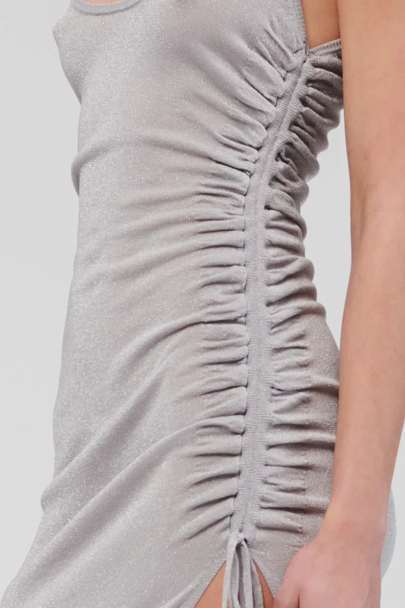 SUBOO - IBIZA SCOOP NECK MAXI DRESS (SILVER) - Image 4