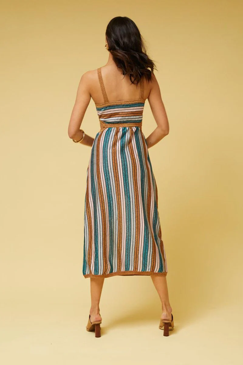 SUBOO - Lolita Knit Keyhole Cut Out Dress (Metallic)  FINAL SALE - Image 4