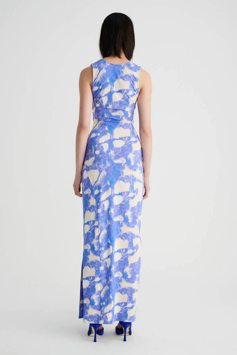 SUBOO - MARBLE SLEEVELESS REVERSIBLE TWIST FRONT MAXI DRESS - Image 4