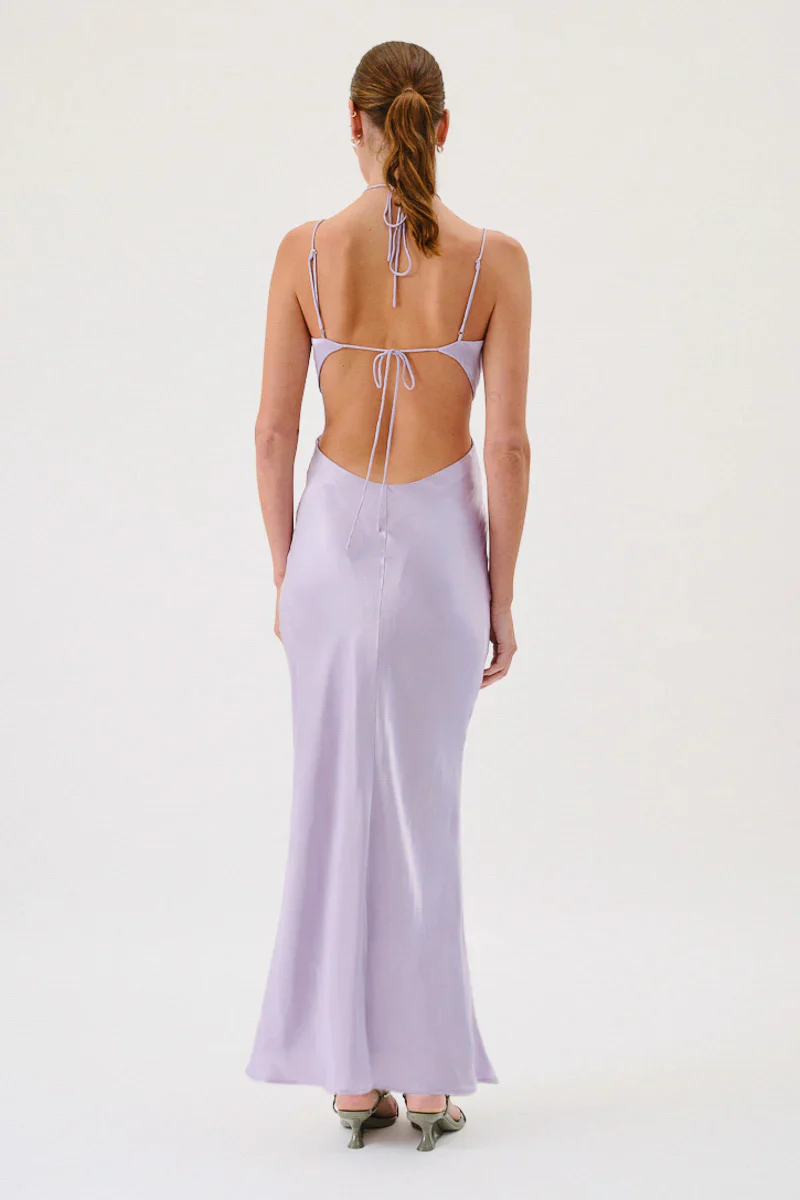 SUBOO - MILLENIA TWIST FRONT HALTER MAXI DRESS (LILAC) - Image 2