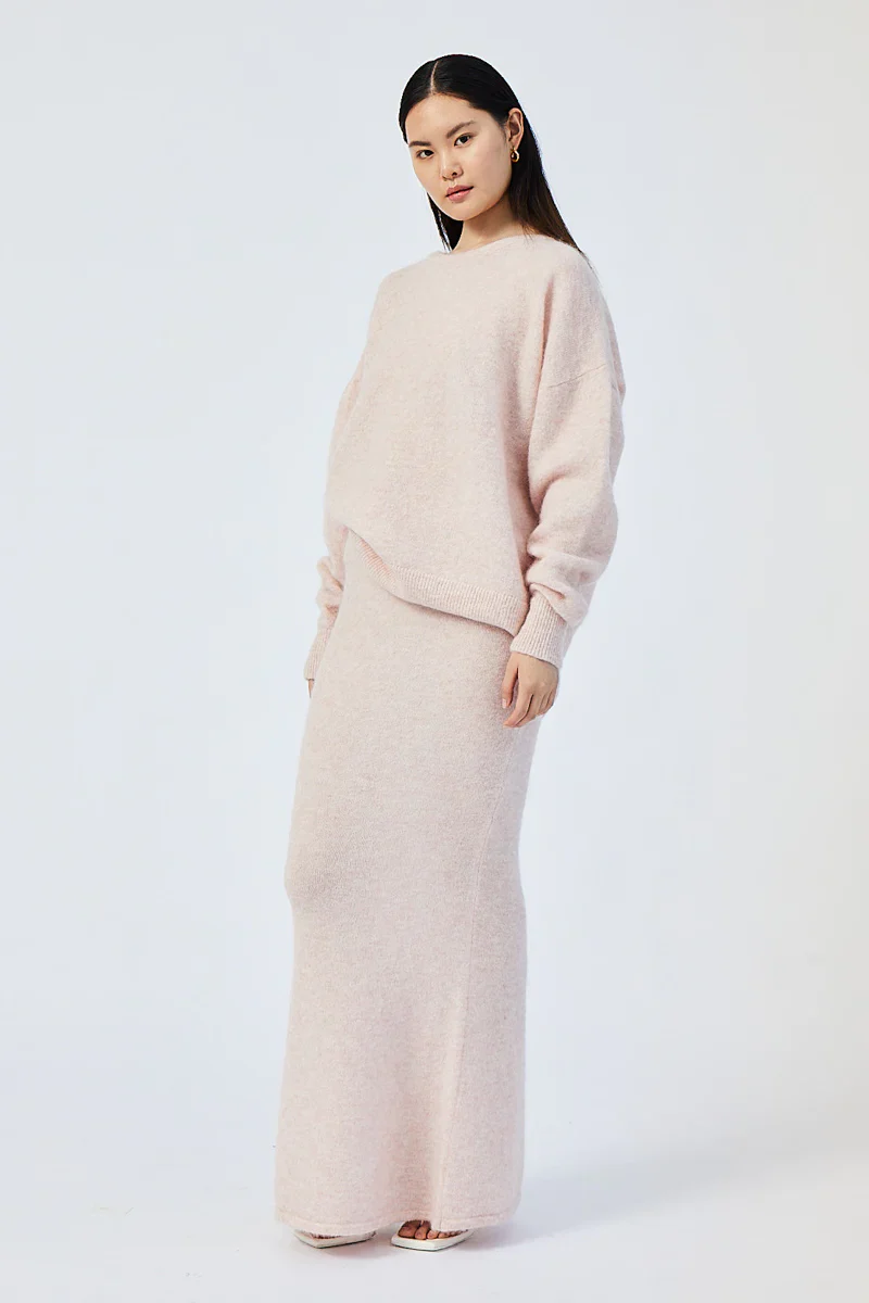 SUBOO - MOLLIE KNIT MAXI SKIRT (LIGHT PINK)