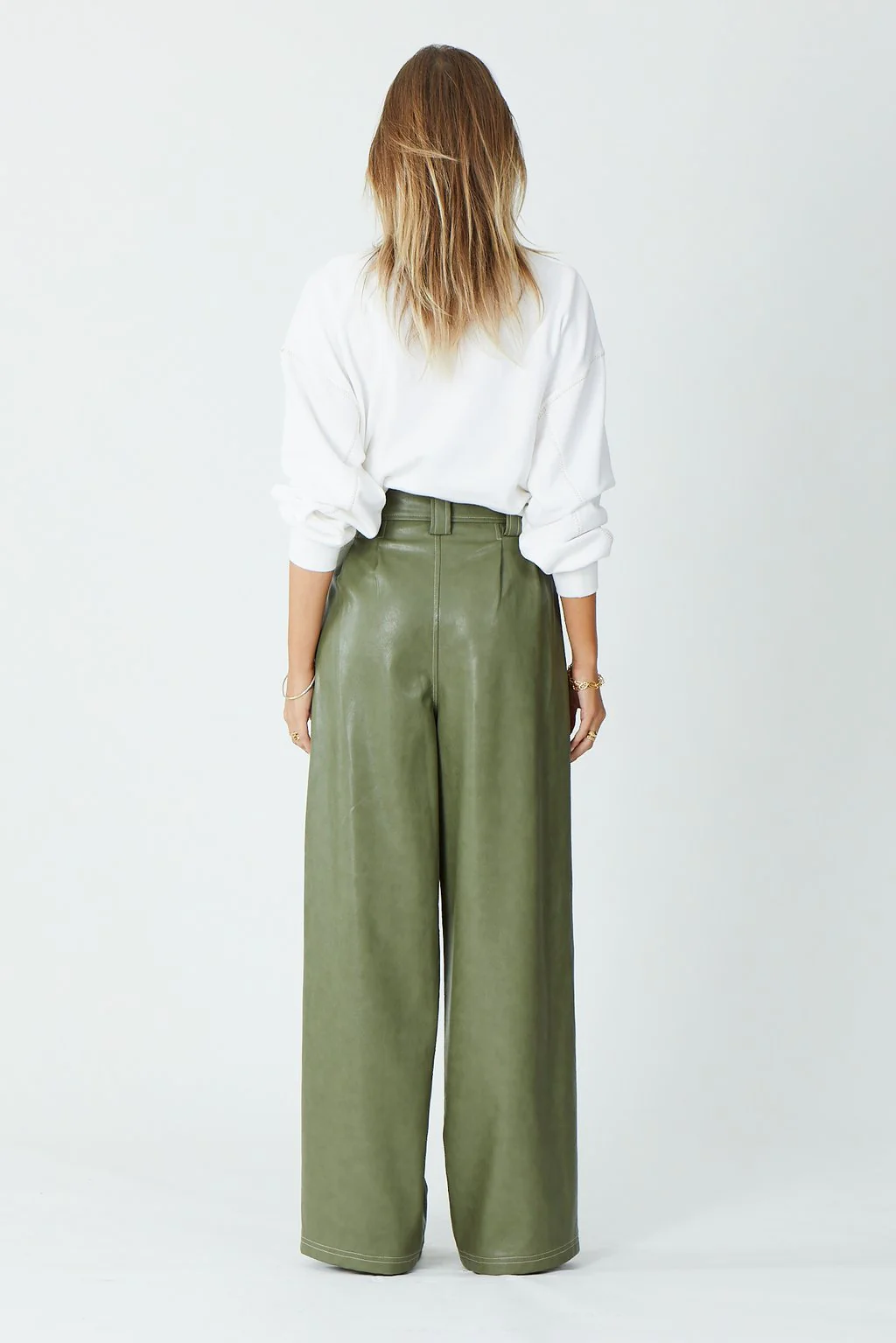 SUBOO - Nicole Vegan Leather Pant (Olive) - Image 4