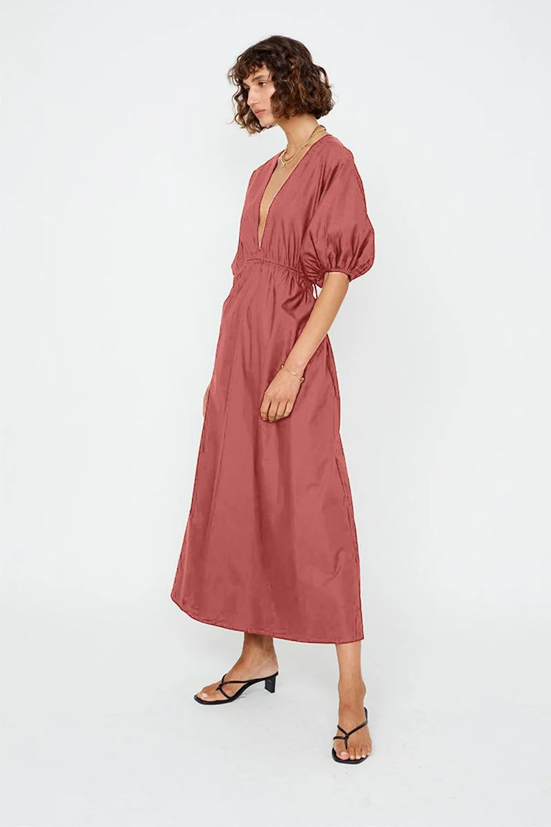 SUBOO - Rossana Backless Dress (Wine) - Image 2