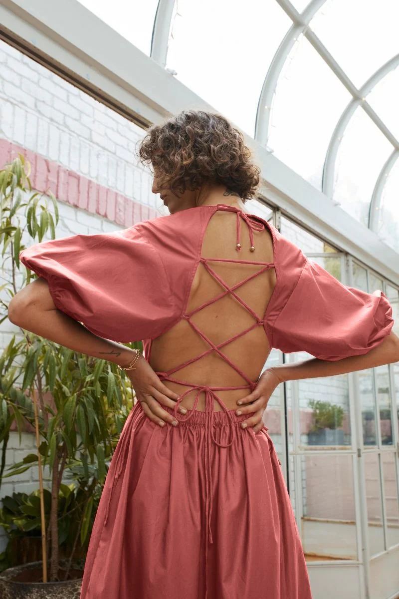 SUBOO - Rossana Backless Dress (Wine) - Image 3