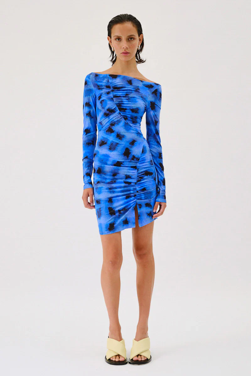 SUBOO - SHIBORI LONG SLEEVE OFF SHOULDER TOP / DRESS