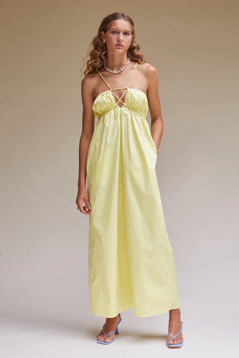 SUBOO - Tali Strappy Maxi Dress (Lemon) FINAL SALE
