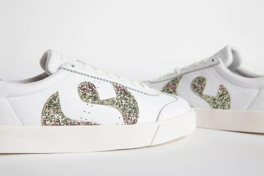 SUPERGA - 2843 Club S Comfort Leather Glitter (White Platinum) - Image 5