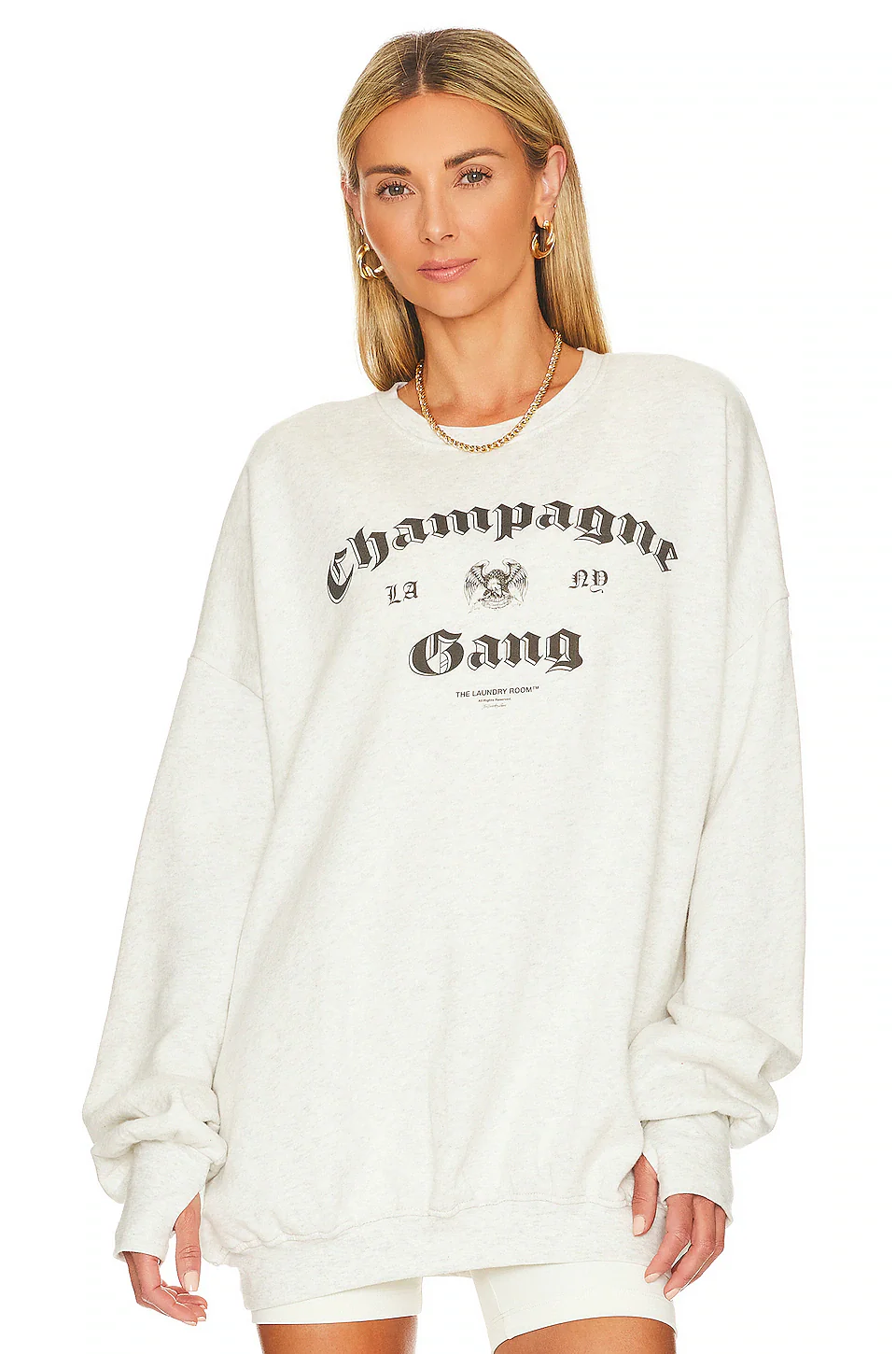 THE LAUNDRY ROOM - CHAMPAGNE GANG NY JUMPER (PEBBLE HEATHER) - Image 3