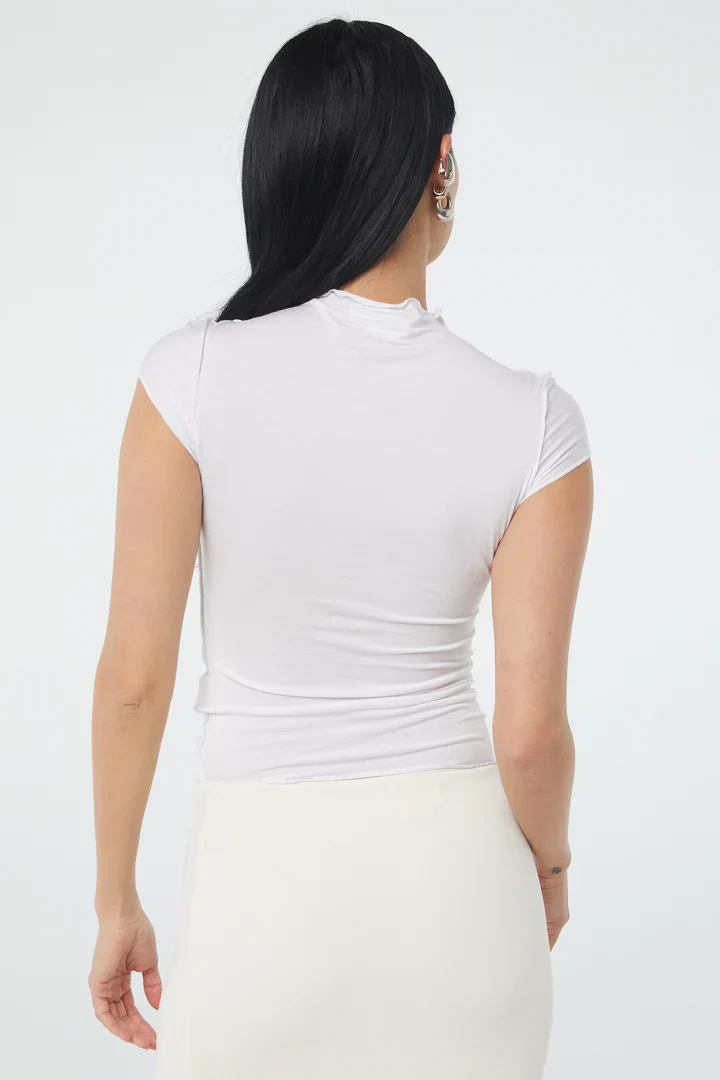 THE LINE BY K - Reese Mock Neck Top (Vanilla) - Image 6