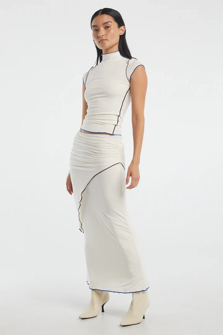 THE LINE BY K - Reese Mock Neck Top (Vanilla) - Image 9