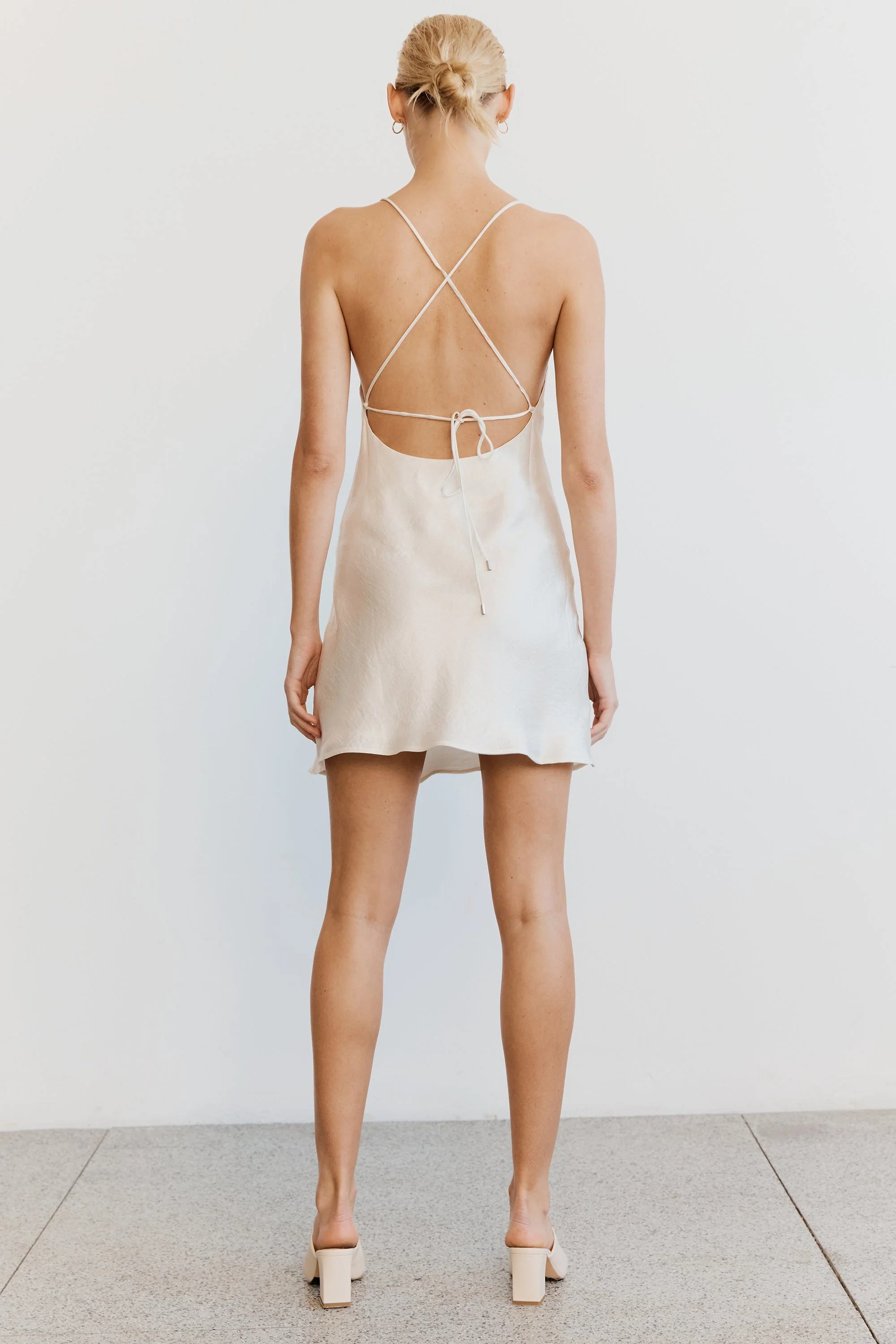 THIRD FORM - Crush Bias Cowl Mini Slip (Cream) - Image 3
