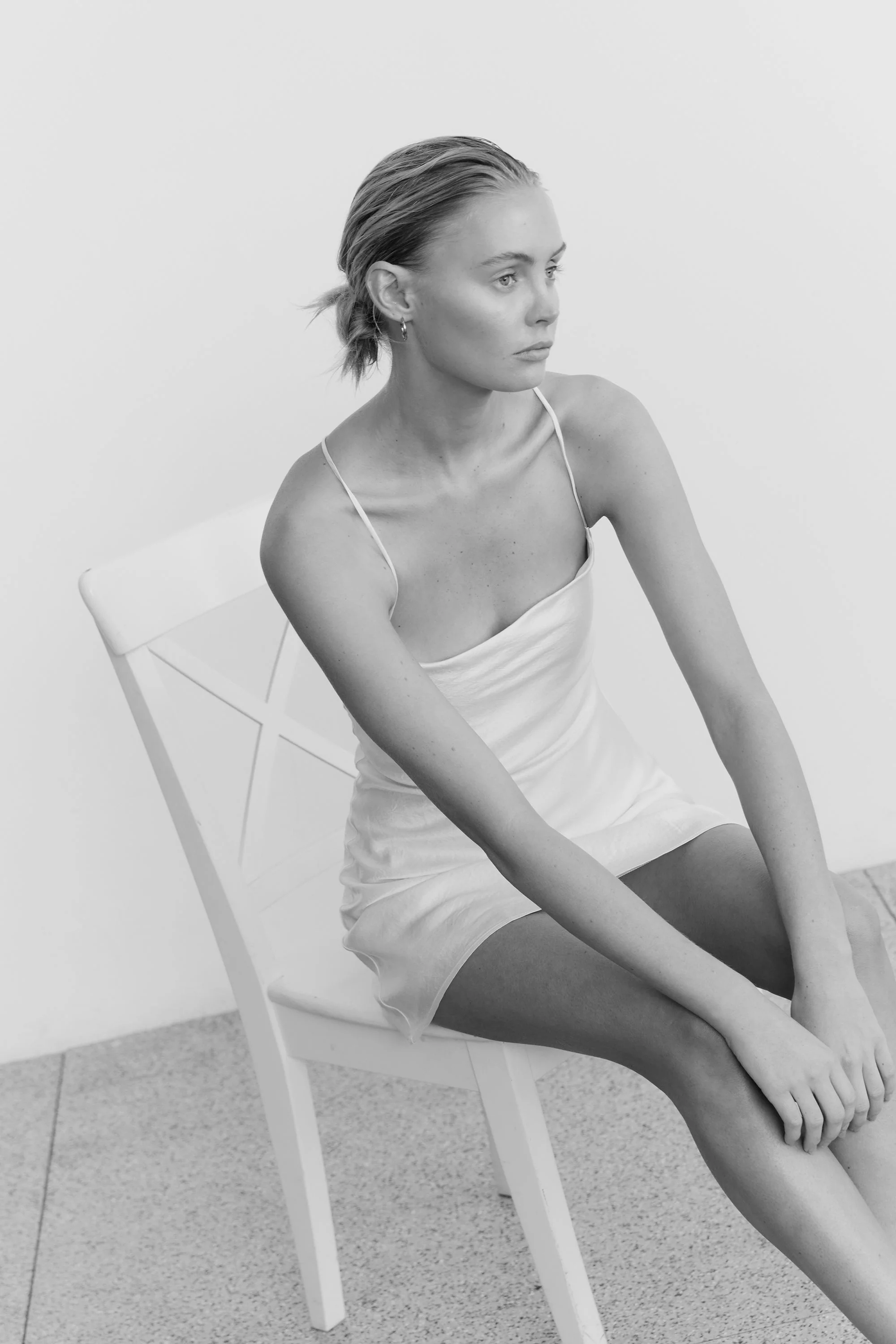 THIRD FORM - Crush Bias Cowl Mini Slip (Cream) - Image 6