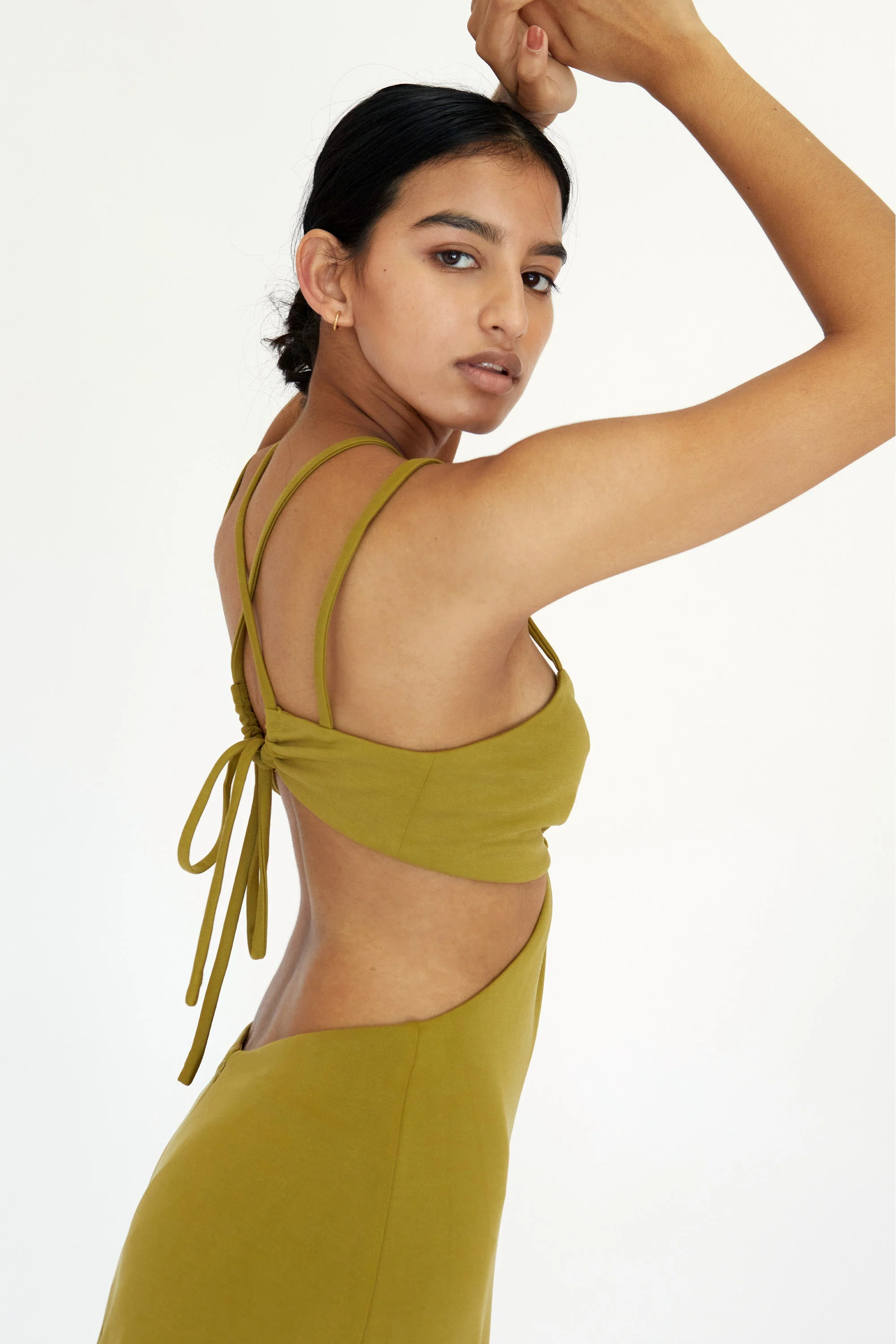 THIRD FORM - Double Crossed Midi Dress (Chartreuse) - Image 6