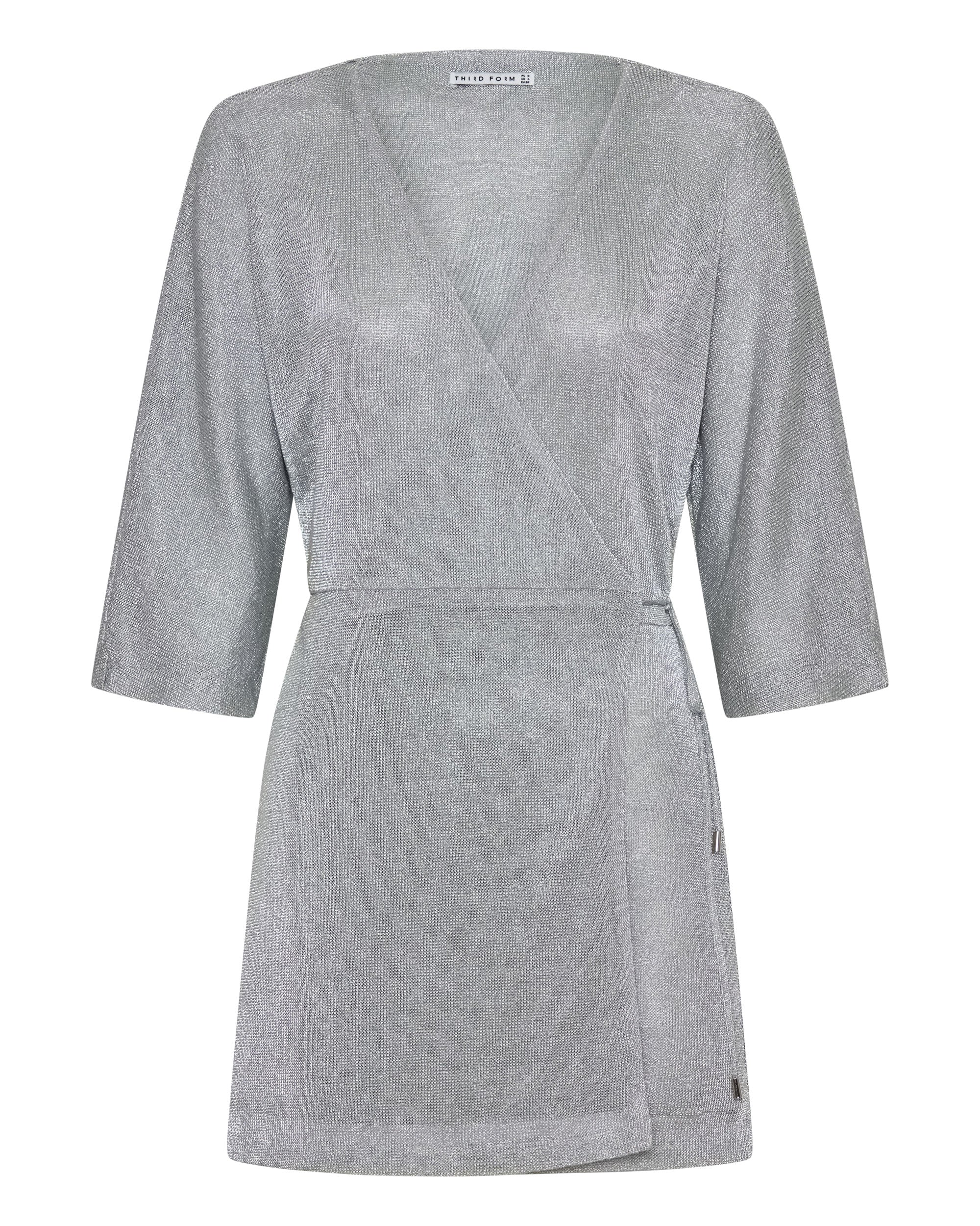 THIRD FORM - HEAVY METAL KNIT WRAP DRESS (SILVER)