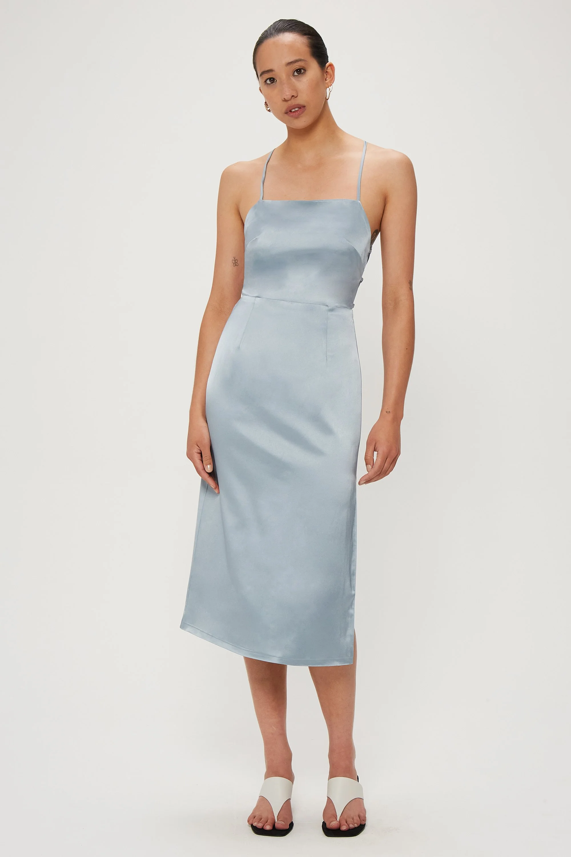 THIRD FORM - Long Nights Lace Back Dress (Powder Blue) - Image 4