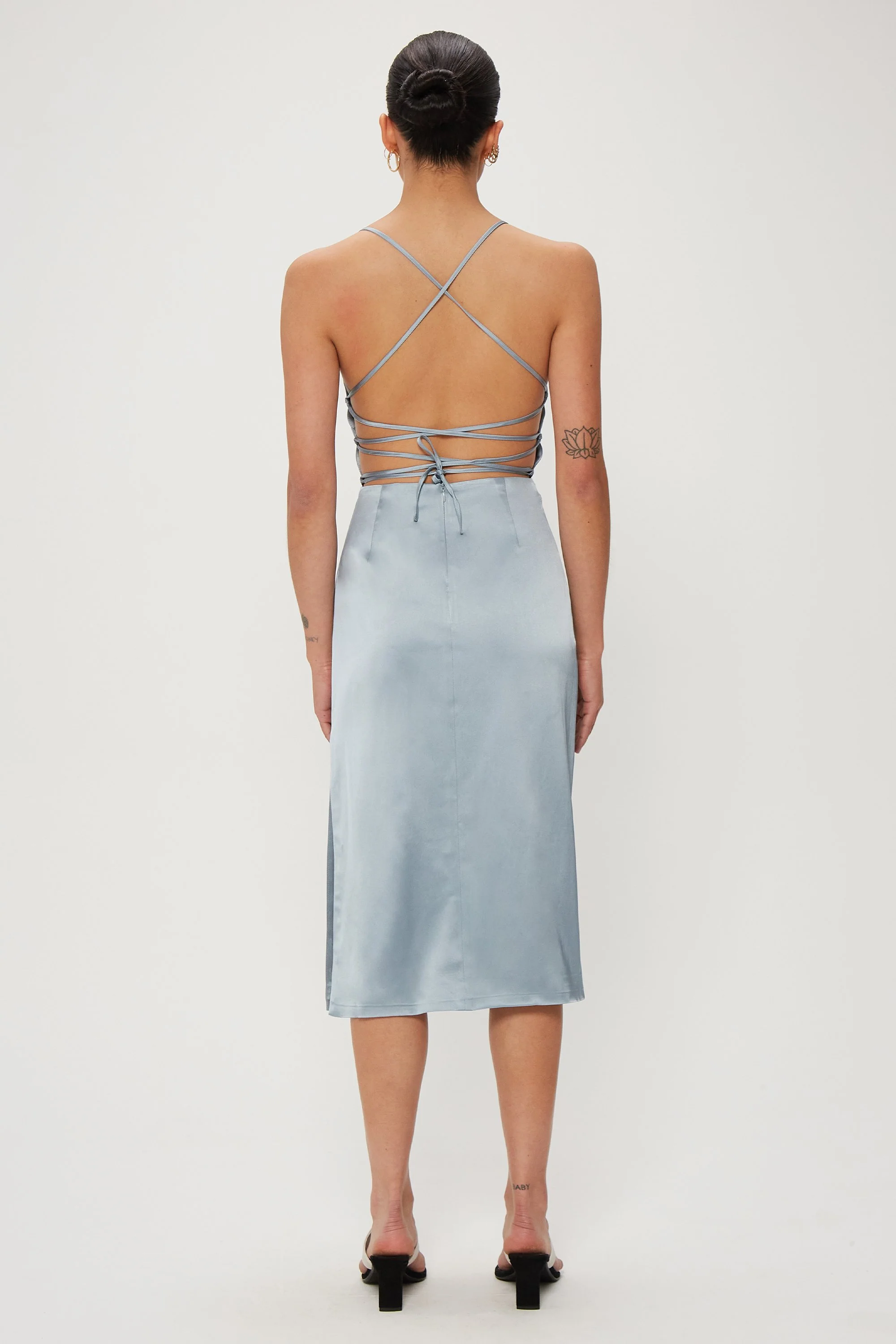 THIRD FORM - Long Nights Lace Back Dress (Powder Blue) - Image 5