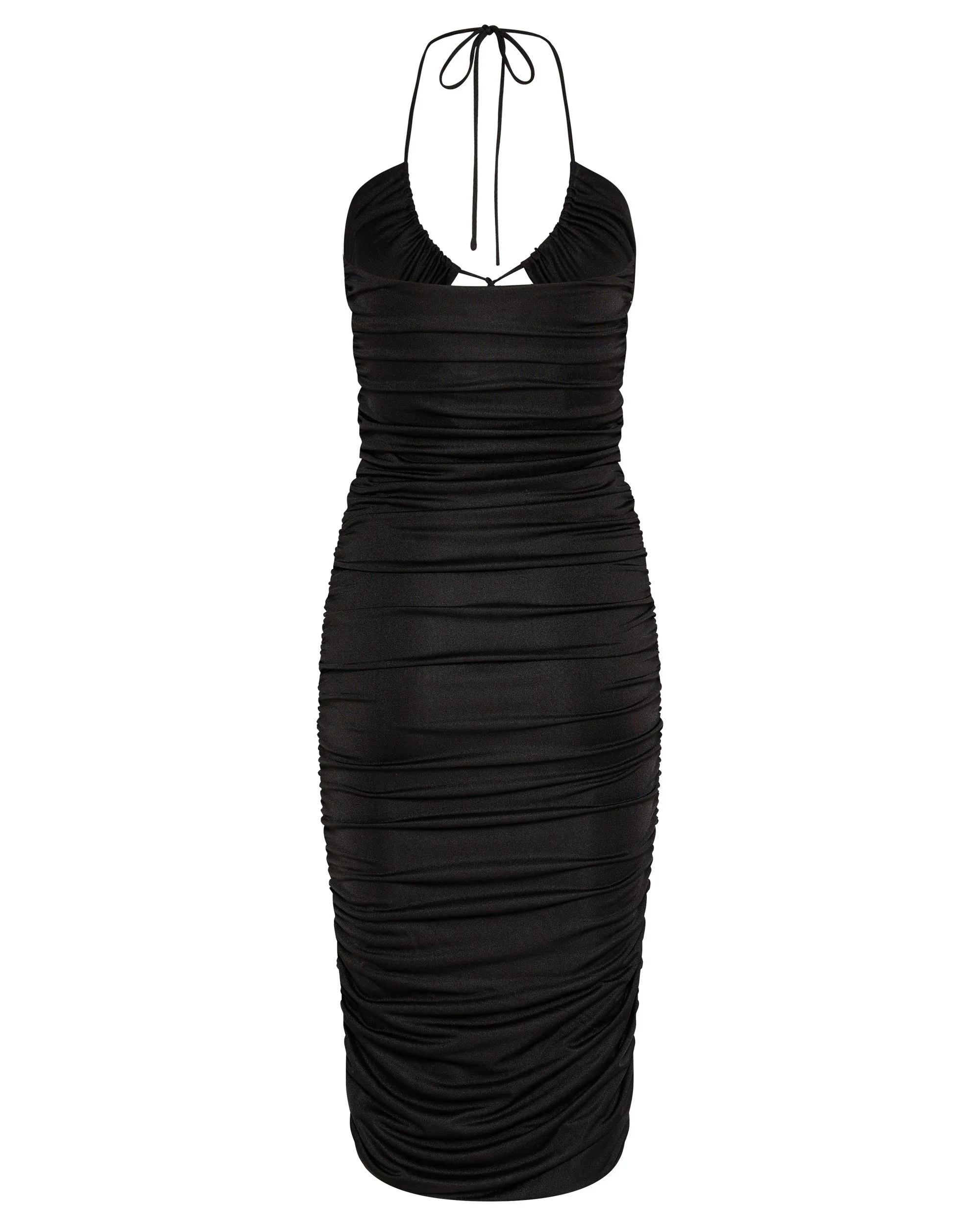 THIRD FORM - Look Through Gather Midi Dress (Black) - Image 8
