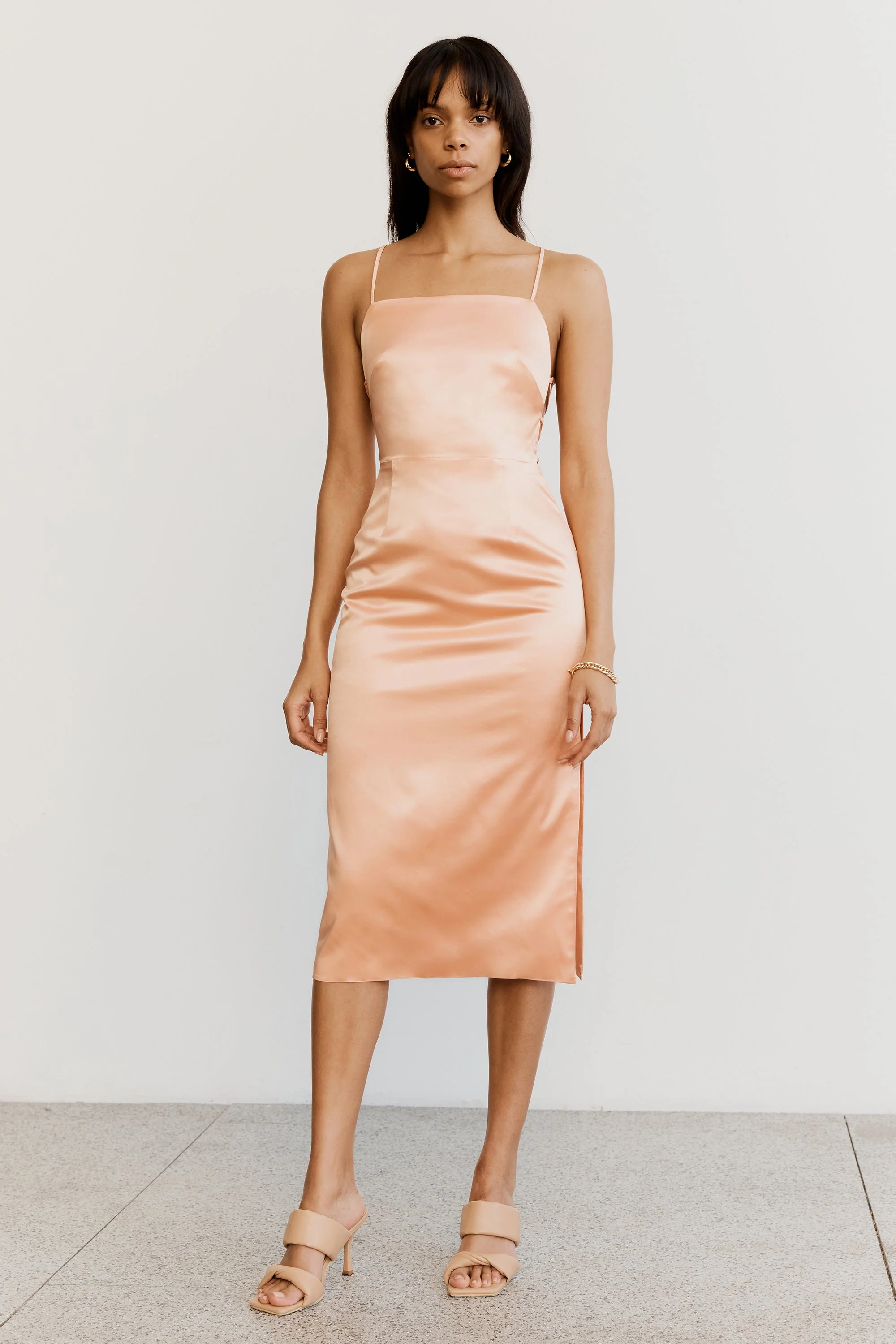 THIRD FORM - Loose Ends Midi Dress (Peach) FINAL SALE