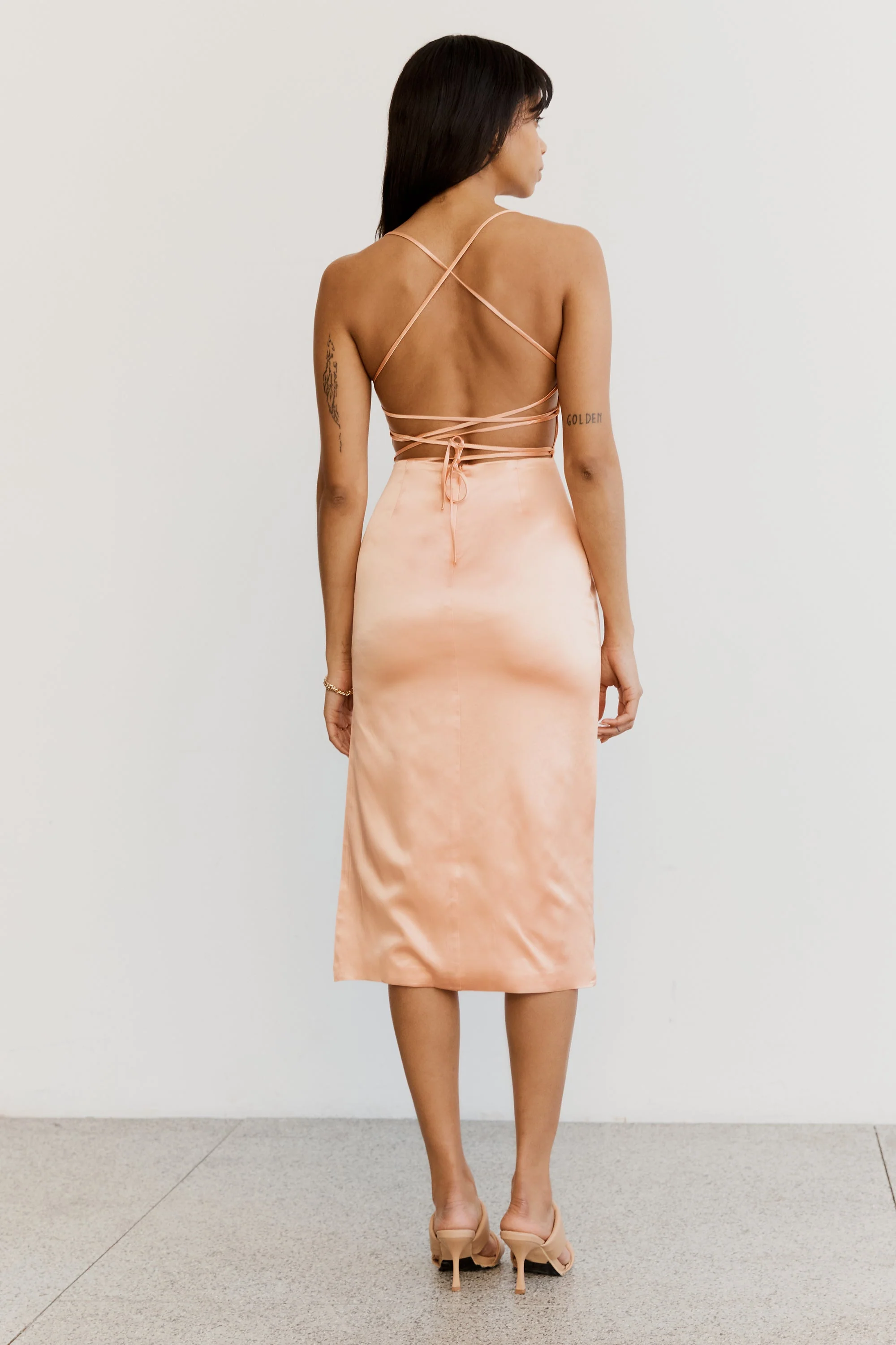 THIRD FORM - Loose Ends Midi Dress (Peach) FINAL SALE - Image 2