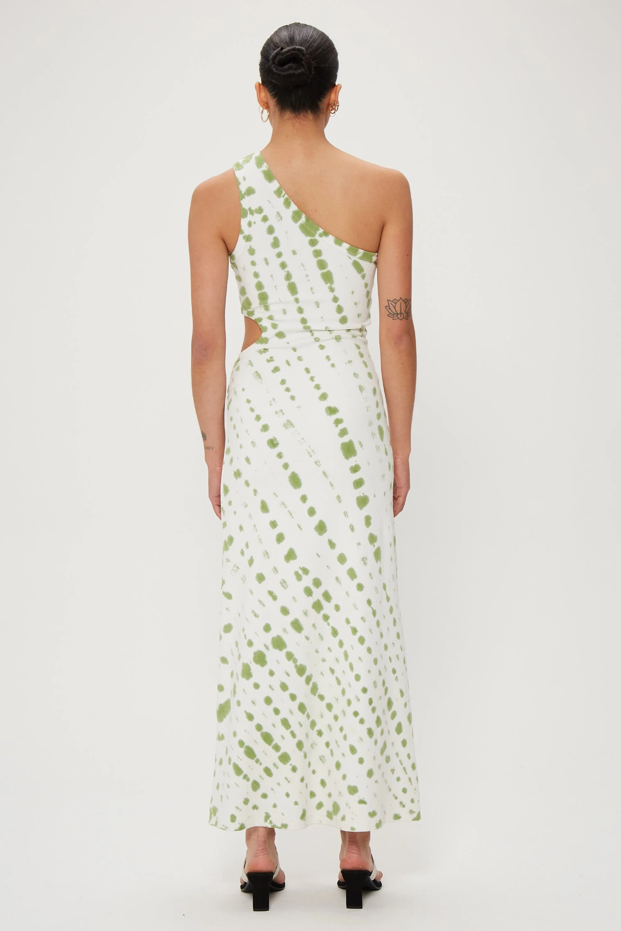 THIRD FORM - Ring Out One Shoulder Maxi (Olive Hand Tie Dye) - Image 5