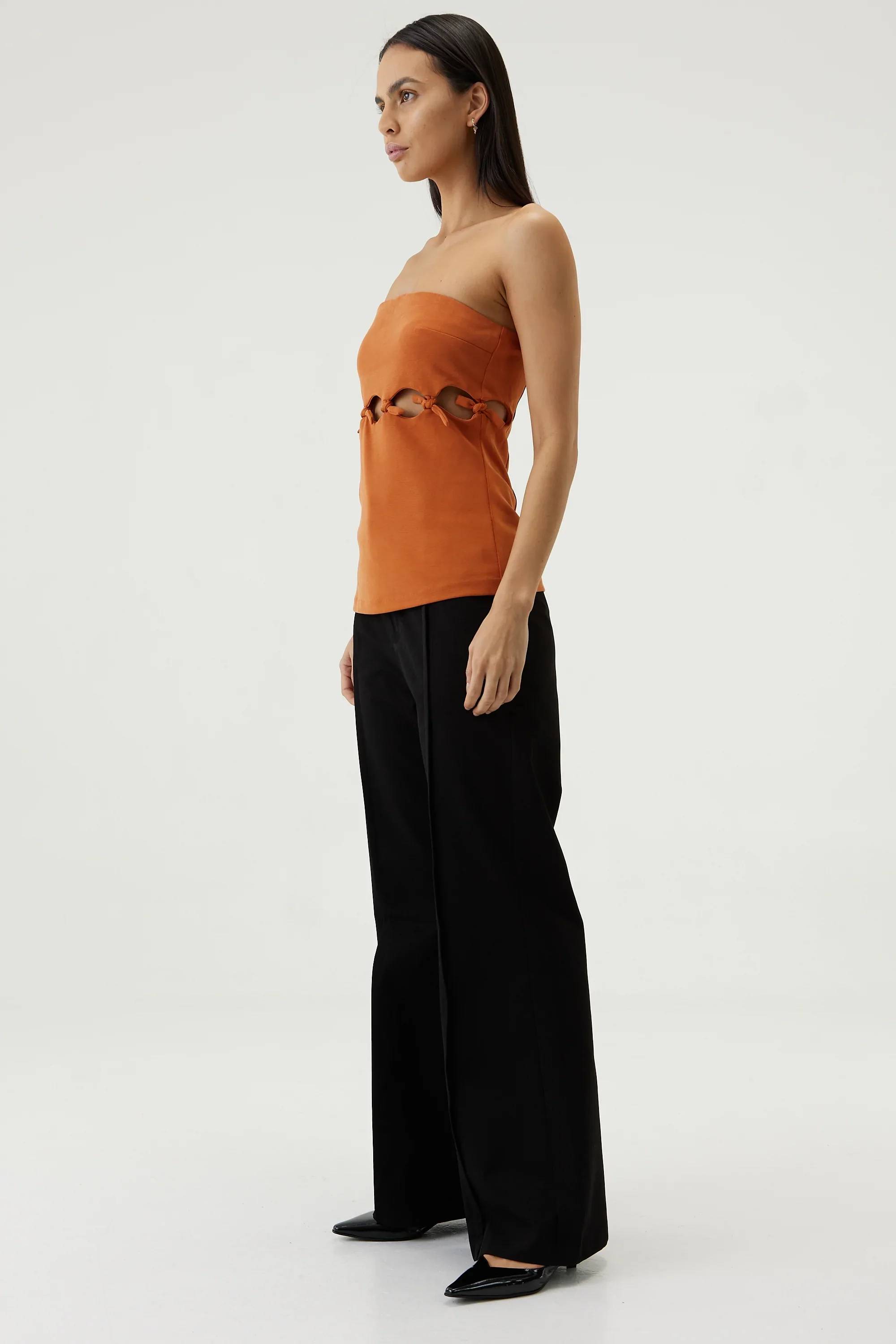 THIRD FORM - Tie Down Strapless Top (Burnt Orange) FINAL SALE - Image 3