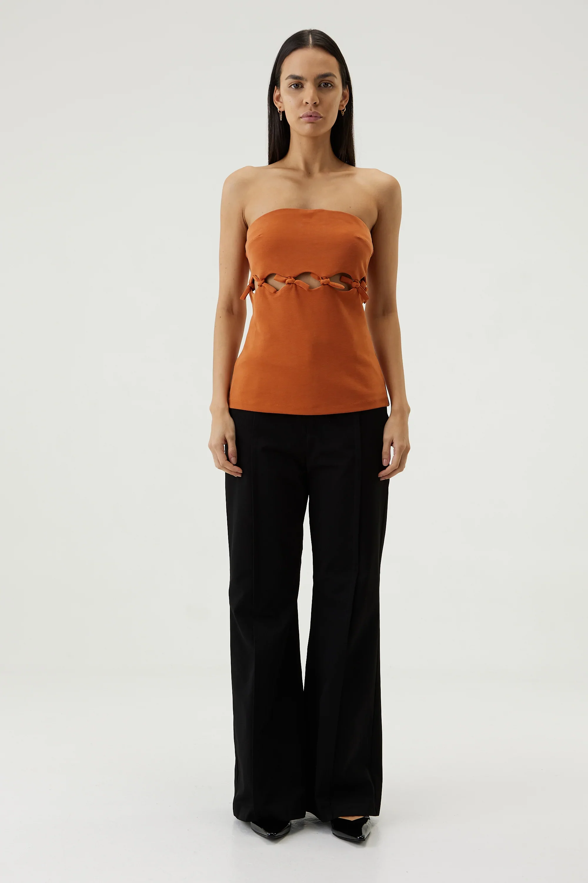 THIRD FORM - Tie Down Strapless Top (Burnt Orange) FINAL SALE - Image 4