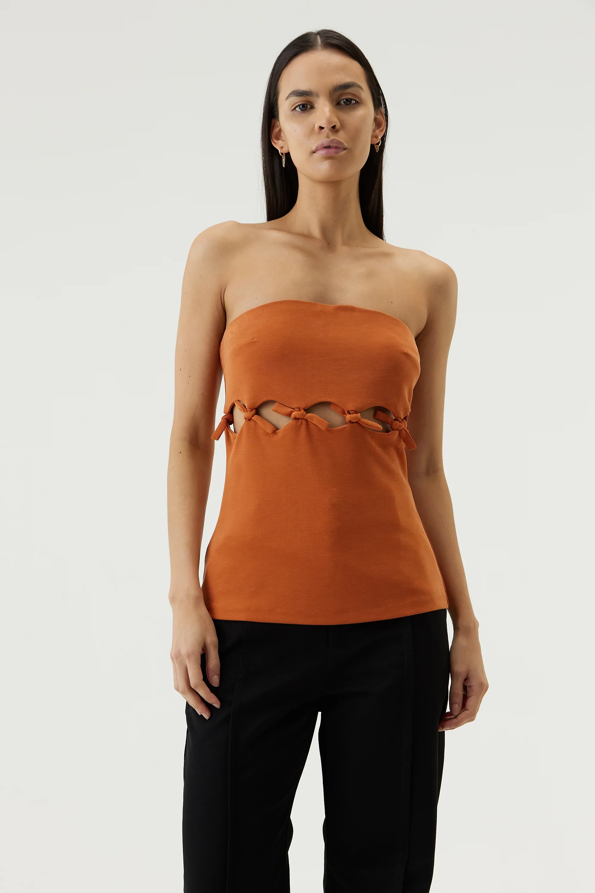 THIRD FORM - Tie Down Strapless Top (Burnt Orange) FINAL SALE - Image 5