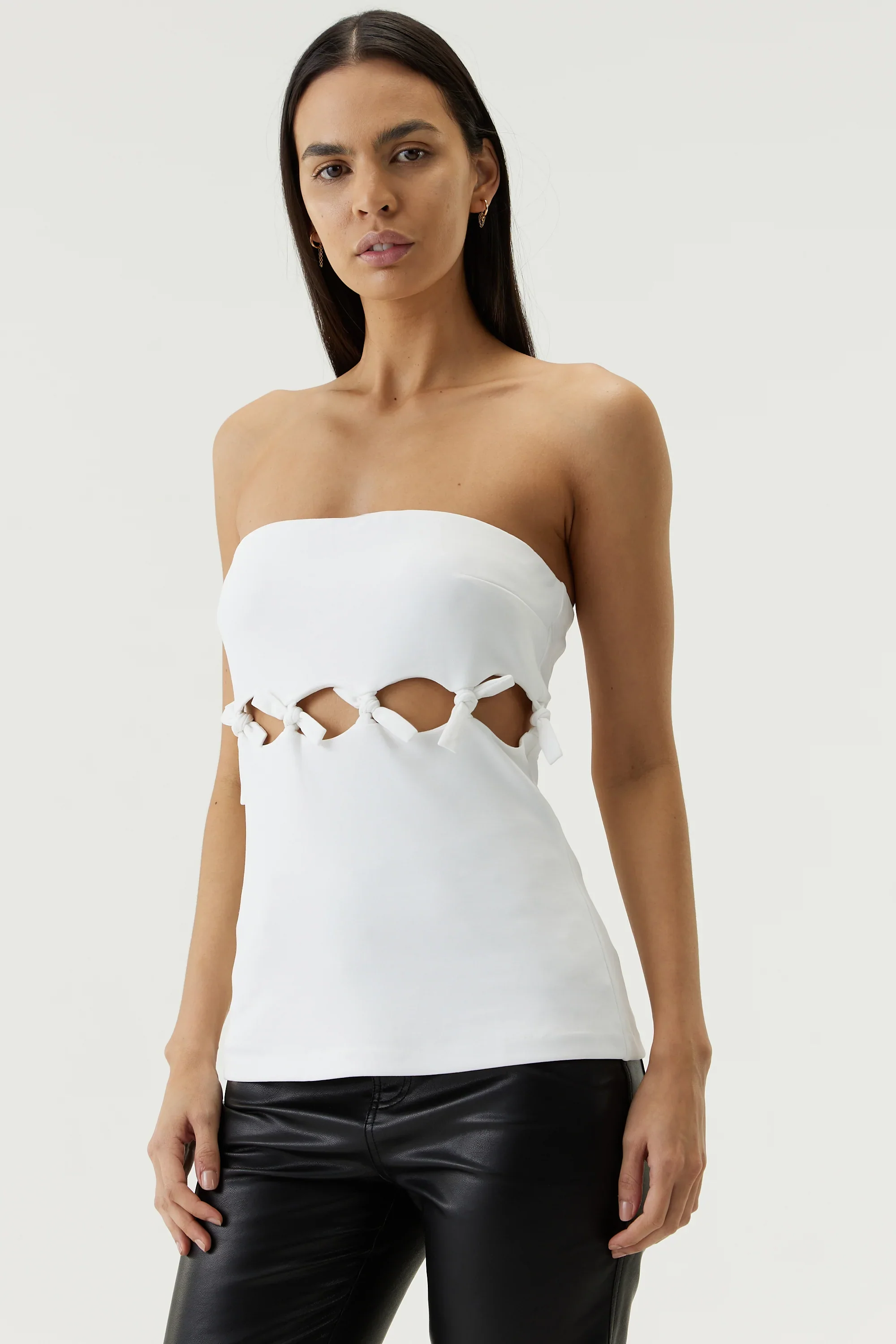 THIRD FORM - Tie Down Strapless Top (Off White) FINAL SALE
