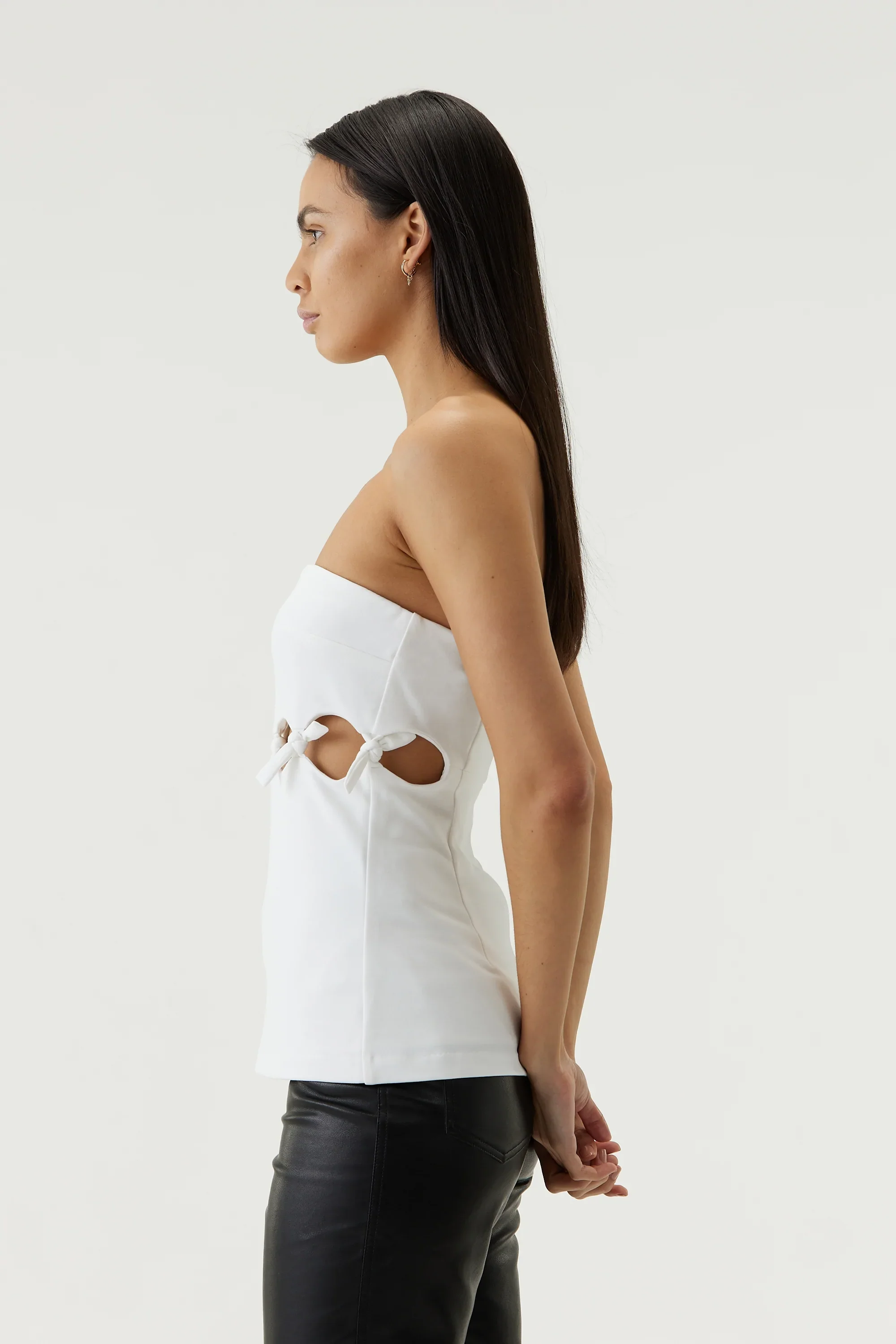 THIRD FORM - Tie Down Strapless Top (Off White) FINAL SALE - Image 2