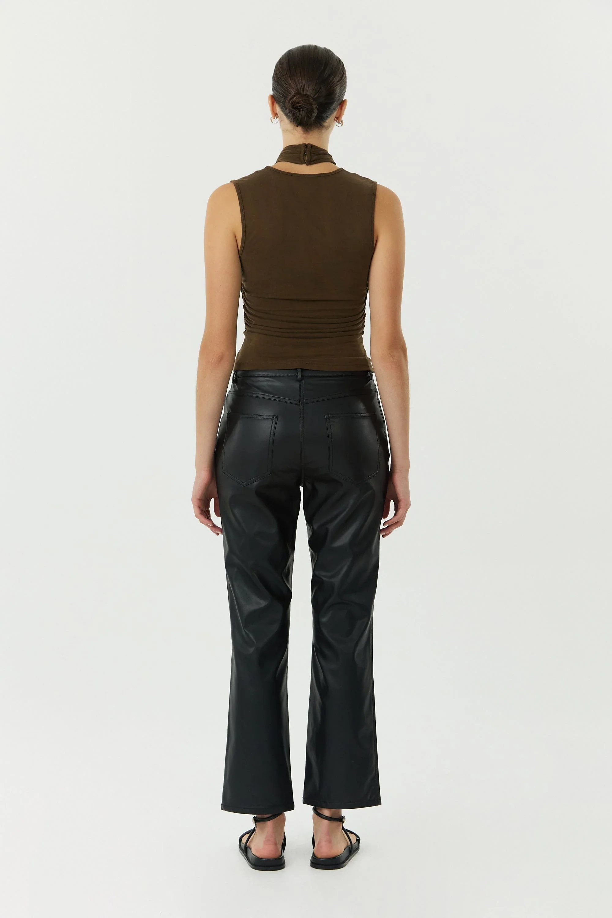 THIRD FORM - WISTERIA WRAP NECK TANK TOP (CHOCOLATE) - Image 3