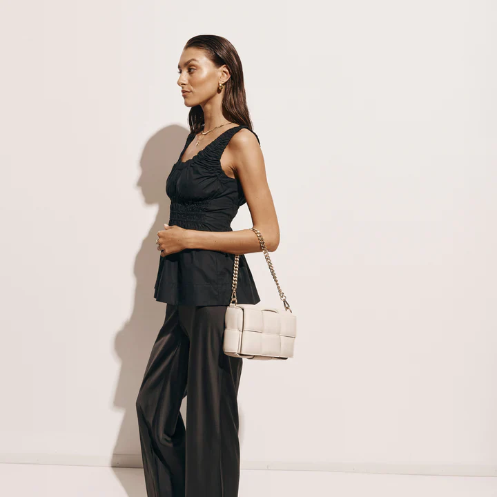 VESTIRSI - MARGOT LEATHER WOVEN BAG (IVORY) - Image 10