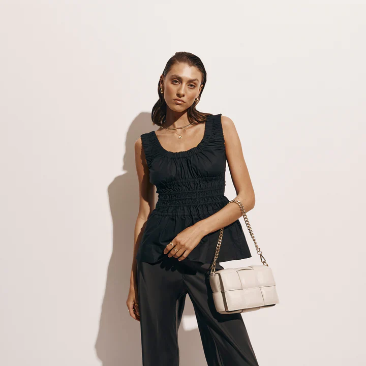 VESTIRSI - MARGOT LEATHER WOVEN BAG (IVORY) - Image 11