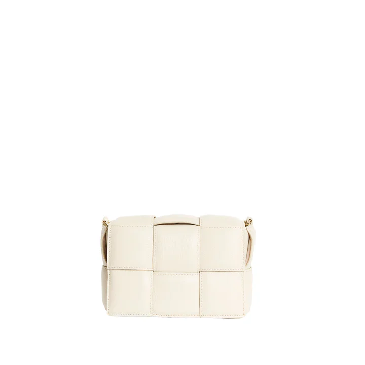 VESTIRSI - MARGOT LEATHER WOVEN BAG (IVORY) - Image 3