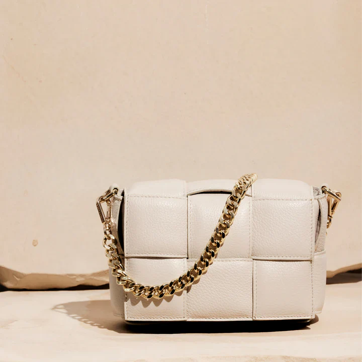VESTIRSI - MARGOT LEATHER WOVEN BAG (IVORY) - Image 4